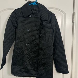 Bebe black trench coat. **missing the bottom button.